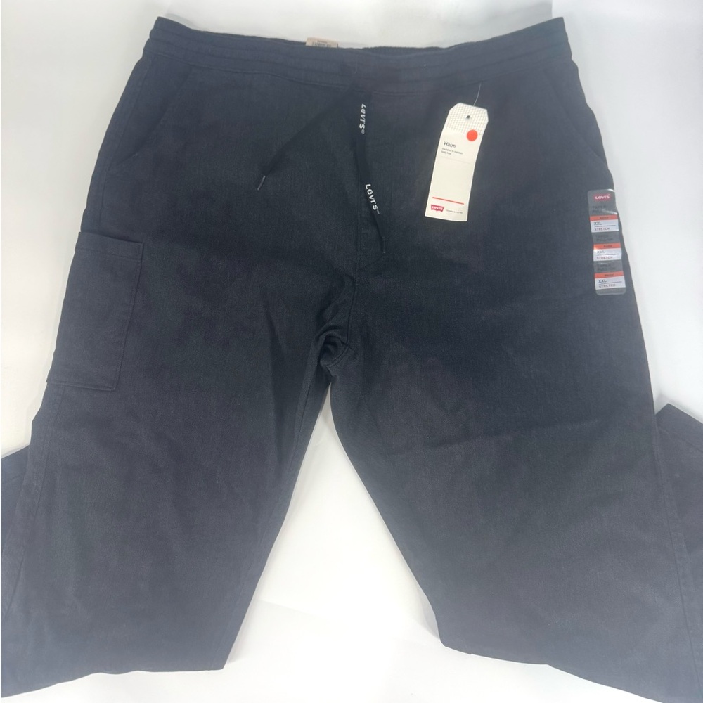 LEVI'S PULL-ON TAPER CROPPED STRETCH WARM PANTS MENS SIZE XXL GRAY COLOR NWT